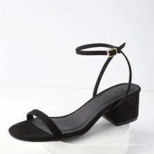 man made sole leather girls shoes with wrapped block heel peep-toe sandals